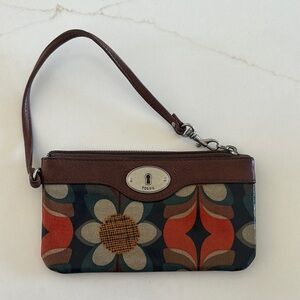 Fossil Women's Brown and Multicolor Wristlet